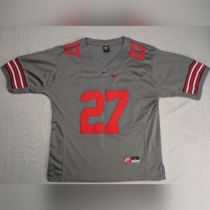 Nike Ohio State Buckeyes Eddie George #27 Football Jersey Gray Red Size L